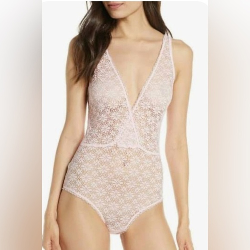Honeydew Intimates Women's Samantha Lace Bodysuit Sexy Teddy White Size Medium